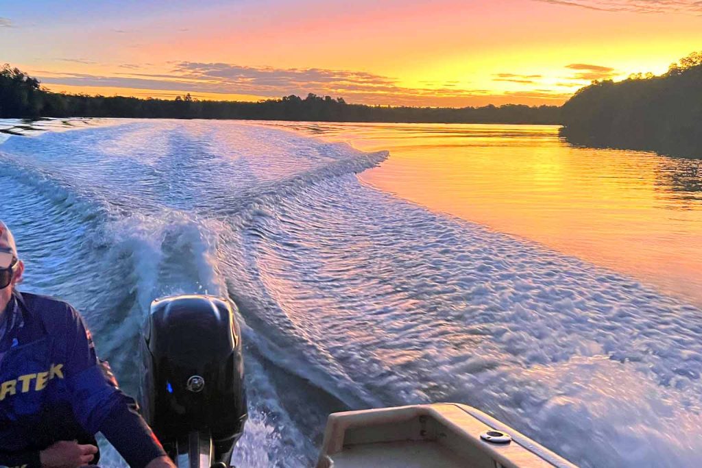 Australian Sportfishing Charters motoring to the fishing grounds Arnhem Land