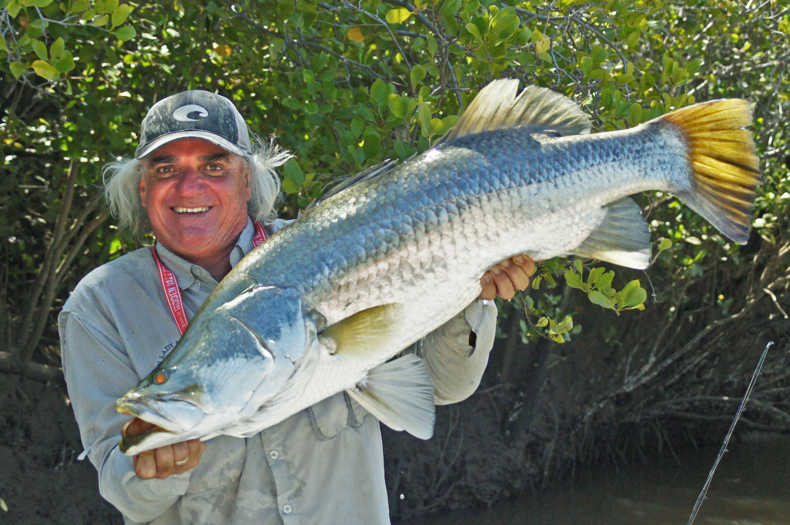 Captain Dan fishing charters - Master Angler- with a huge Barramundi fish